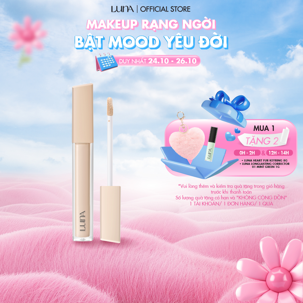 Kem che khuyết điểm Luna LongLasting Tip Concealer Fixing-fix mỏng nhẹ bền màu cả ngày 7.5g