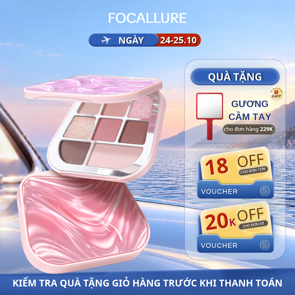 Bảng Phấn Mắt FOCALLURE Bền Màu Dưỡng Ẩm Lâu Trôi Chống Thấm Nước 9.6g