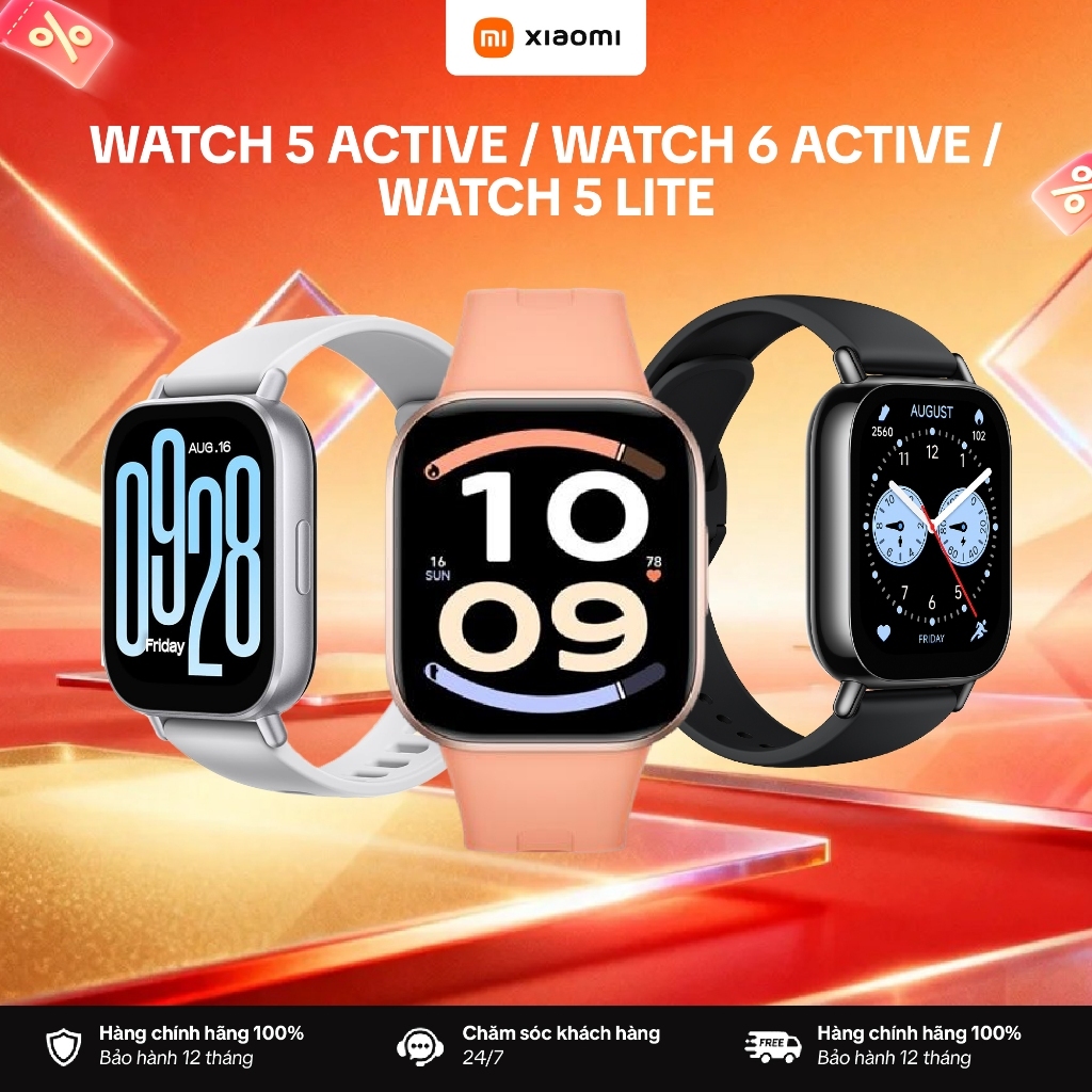 Đồng Hồ Thông Minh Xiaomi Redmi Watch 6 ACTIVE/ 5 ACTIVE / Watch 5 LITE | Nghe Gọi Bluetooth | Chống Nước | Bảo Hành 12T