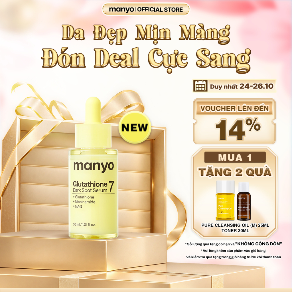 [Mới] Tinh chất làm mờ thâm nám manyo Glutathione 7 Dark Spot Serum 30ml