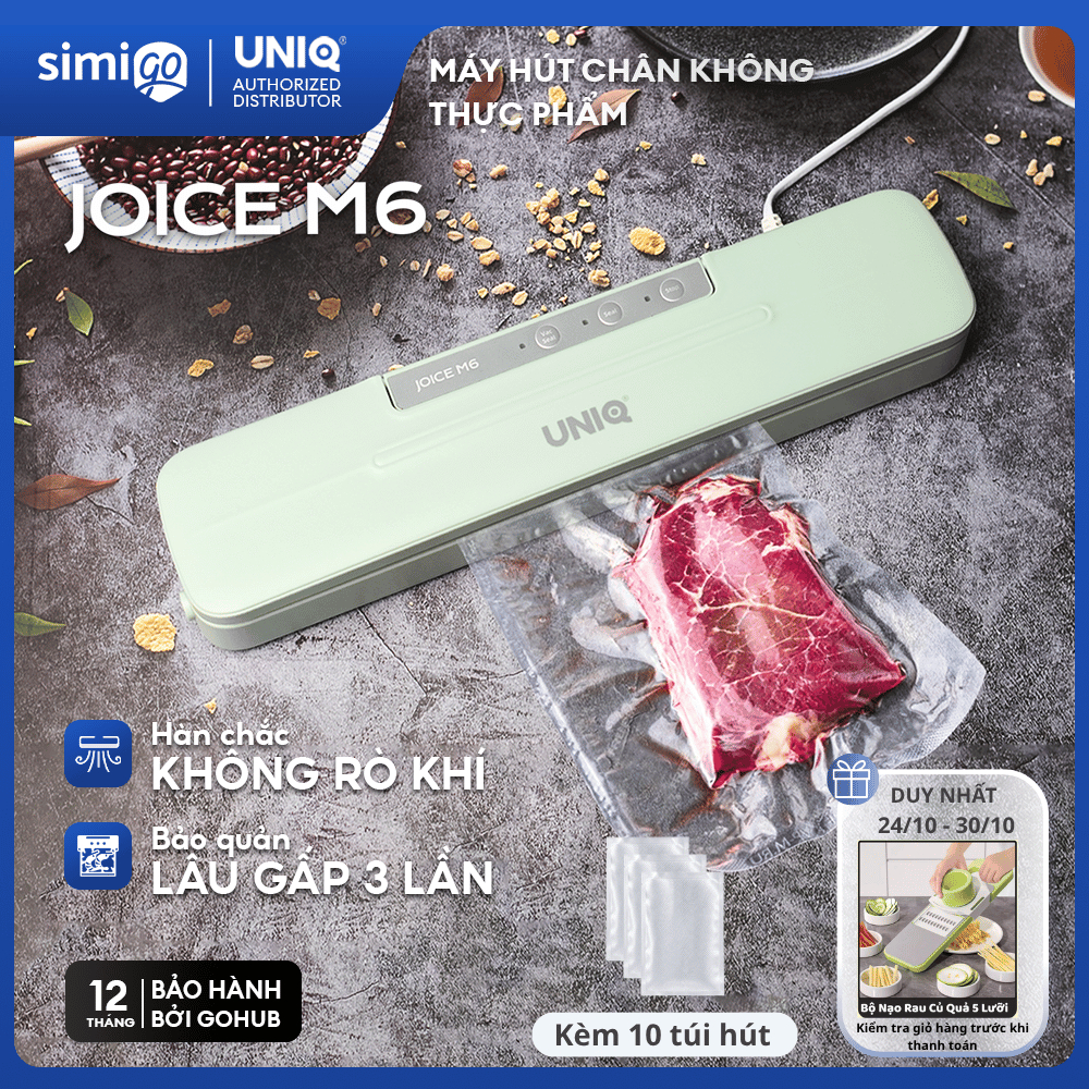 Máy hút chân không thực phẩm UNIQ Joice M6 65000 Pa máy ép chân không mini gia đình cầm tay hàn miệng túi tự động