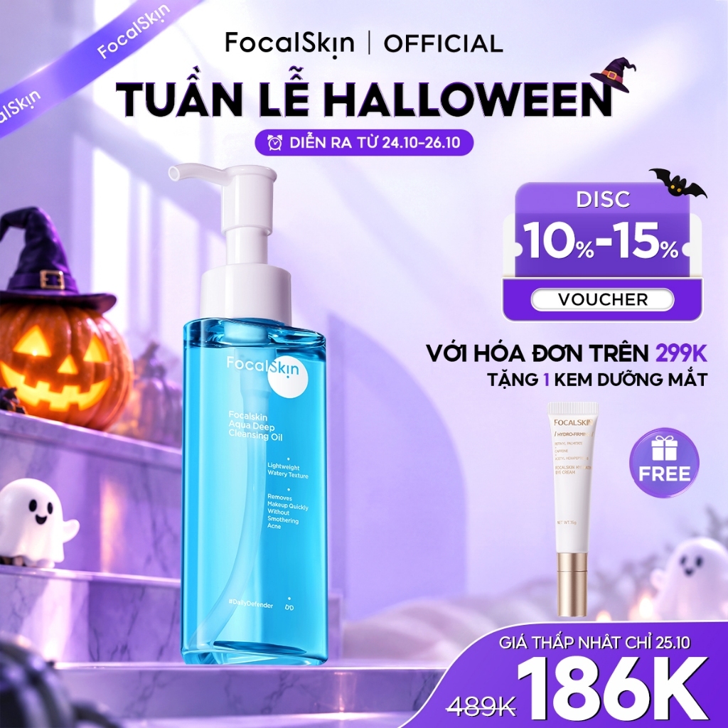 FOCALSKIN Dầu Tẩy Trang Aqua Deep Cleansing Oil Tẩy Trang Dịu Nhẹ Không Gây Mụn 100ml