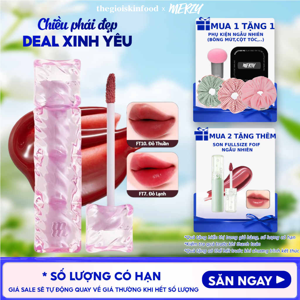 Son tint Merzy mịn lì, bền màu fit môi tự nhiên Merzy Water Fit Blur Tint thegioiskinfood