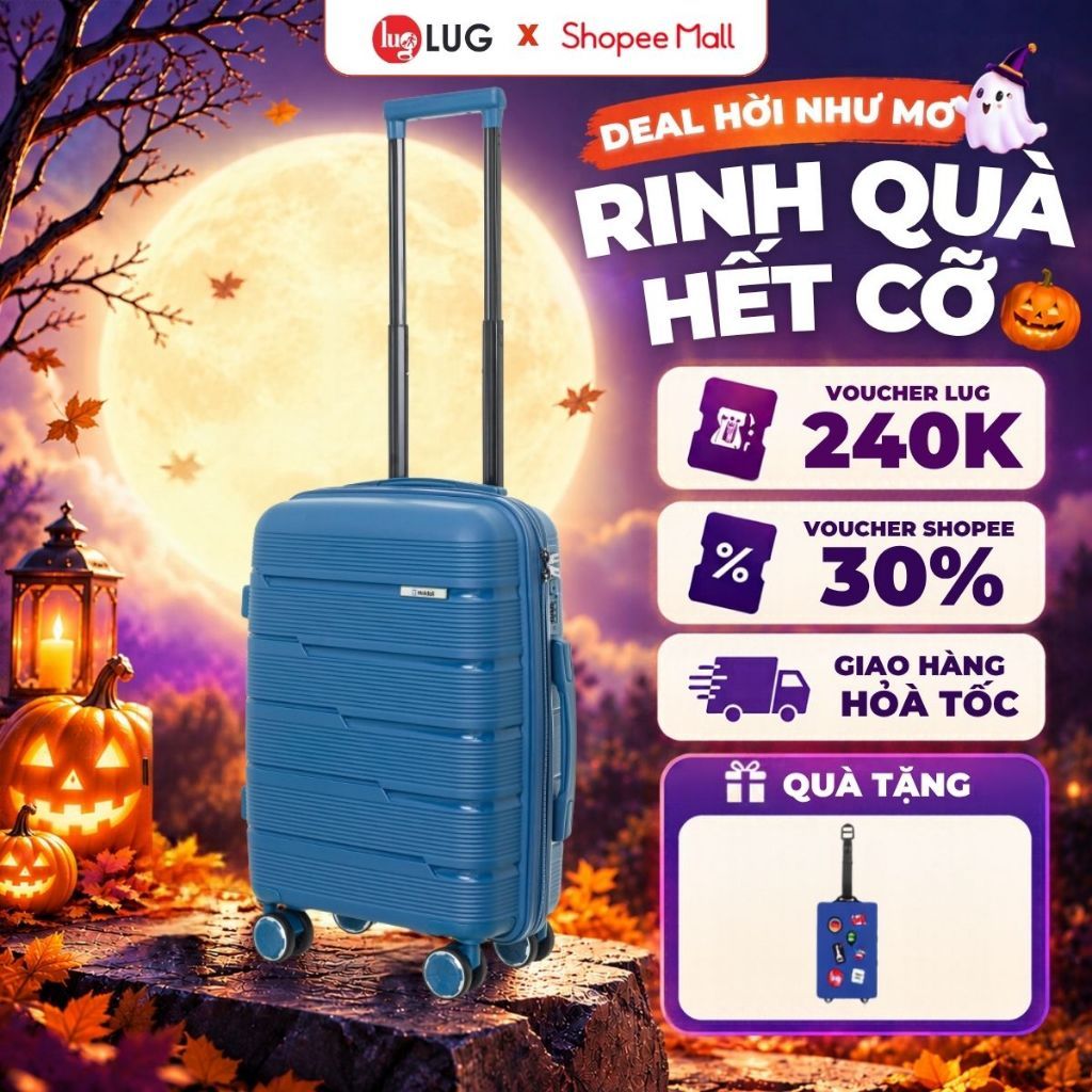 [ NHỎ - GỌN - NHẸ ] Vali Kéo LUG Holdall MP809 - Size 20, Size 24, Size 28: Nhựa PP chống bể vỡ, Khoá Số Bảo Mật An Toàn
