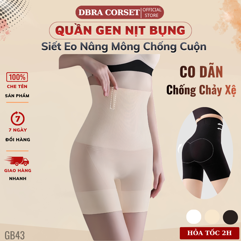 Quần Gen Nịt Bụng Cạp Cao Siết Eo Nâng Mông Định Hình Cotton Chống Cuộn DBRA CORSET GB.43