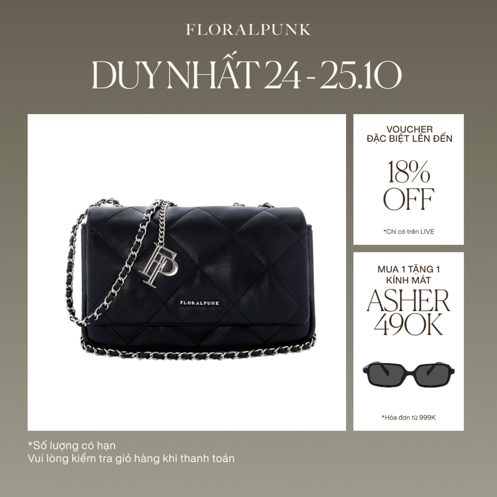 Túi Xách Floralpunk Ivy Chain Bag Small - Black - Chất liệu da PU cao cấp - Đeo chéo / xách tay / đeo vai