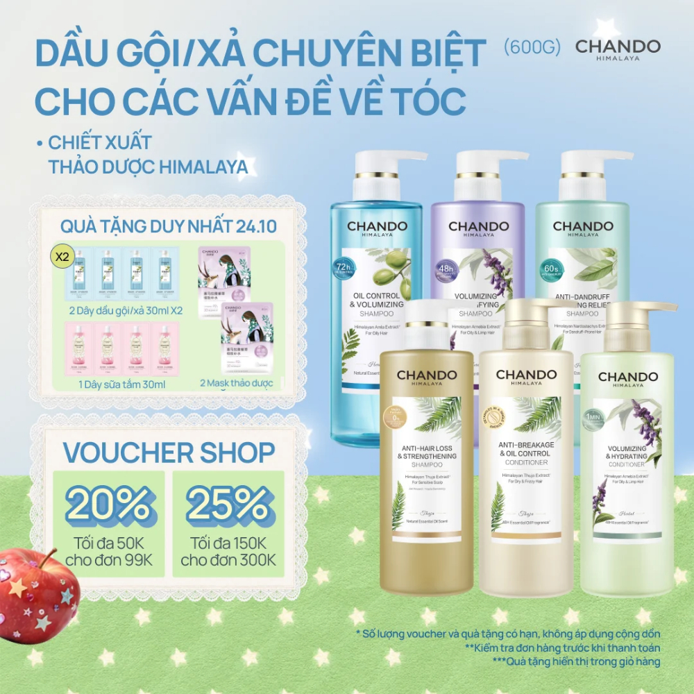 [LIVE] Dầu gội/xả nhiều phân loại Chando Himalaya 200g/600g
