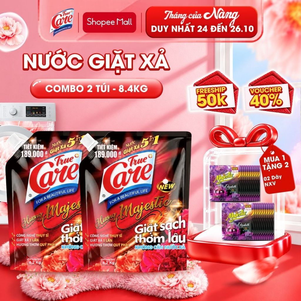 Combo 2 Túi 4.2Kg Nước Giặt Xả True Care 5in1 (Tổng 8.4kg/2Túi)