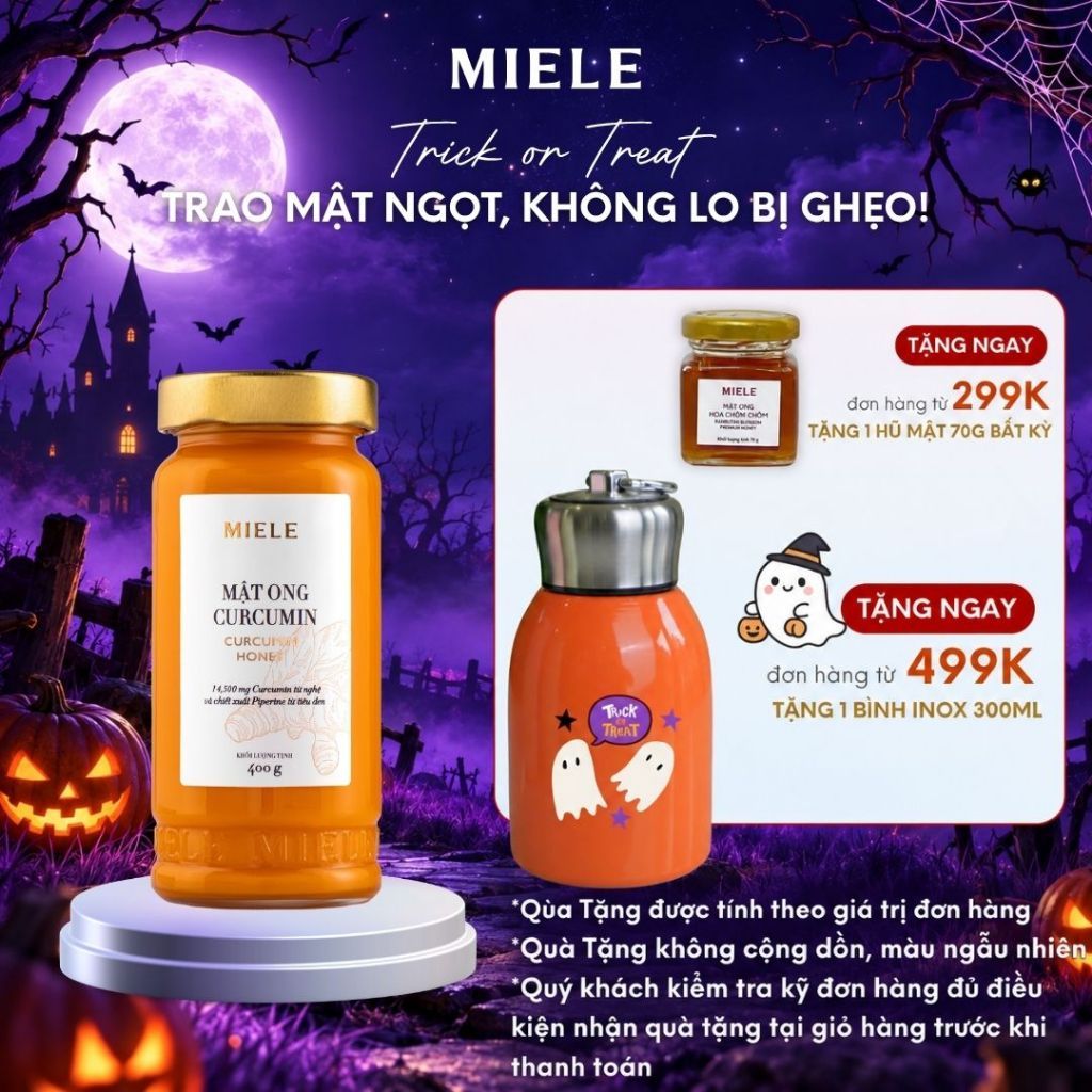 Mật Ong Nghệ Curcumin Miele, Hỗ Trợ Dạ Dày Đẹp Da, Đạt Chuẩn HACCP