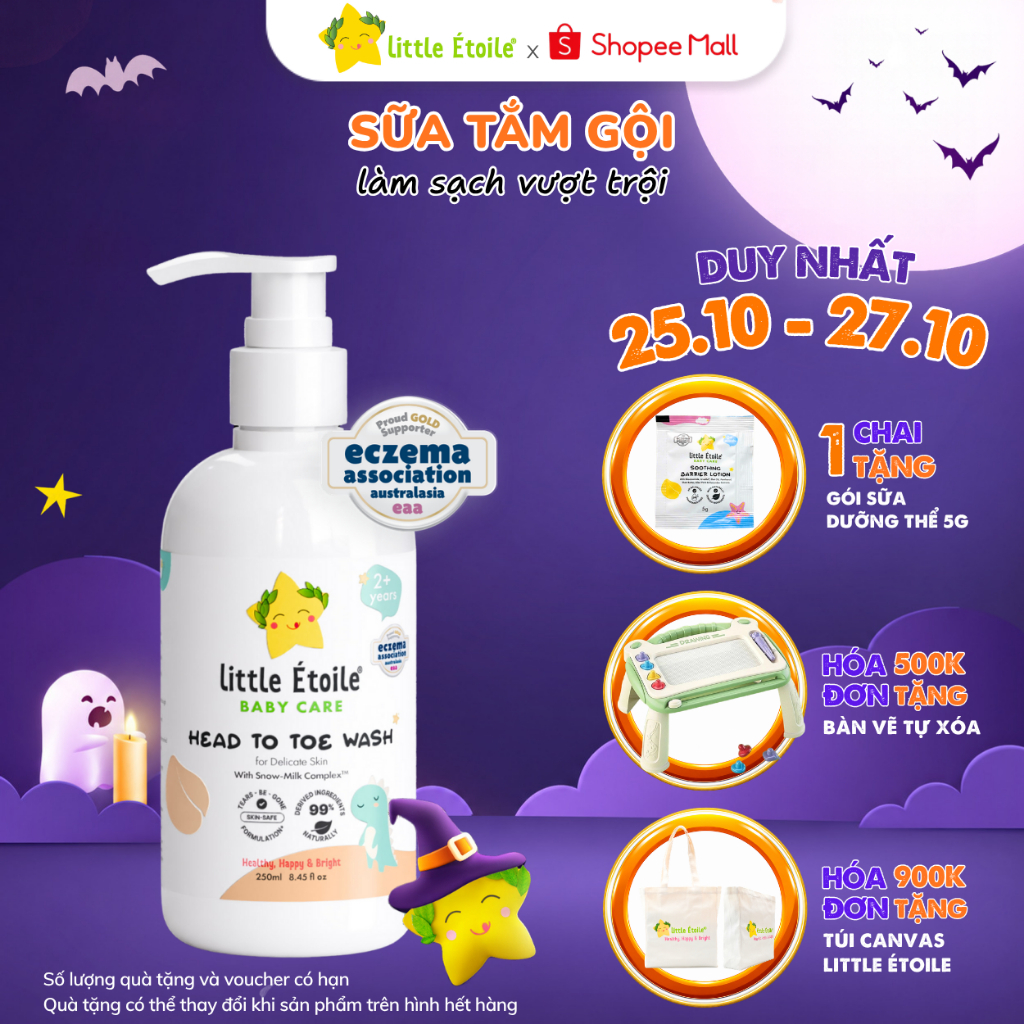 Sữa tắm gội Little Étoile Úc làm sạch vượt trội cho bé