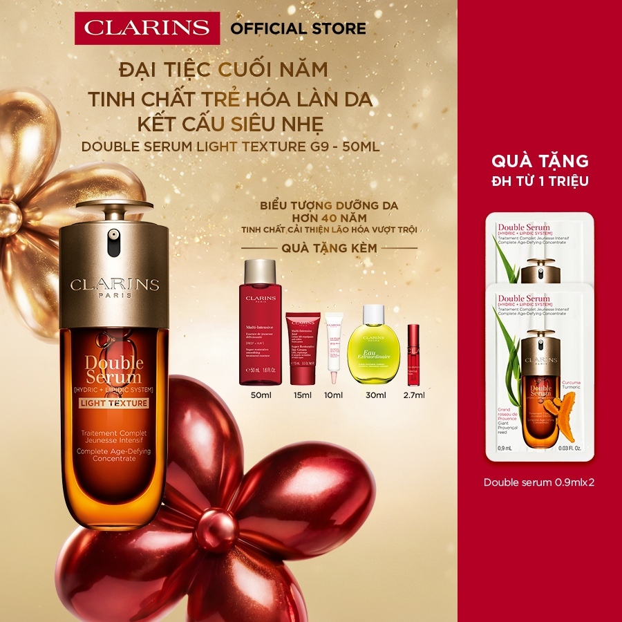[Light Texture] Tinh Chất Trẻ Hóa Làn Da Clarins Double Serum [Hydric + Lipidic System] 50ml