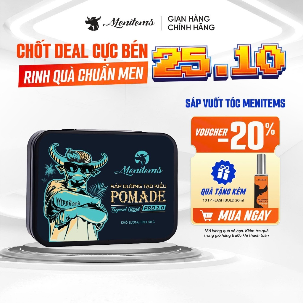 Sáp vuốt tóc Menitems, sáp tóc giữ nếp, tạo kiểu tự nhiên lên đến 10H, nước hoa lưu hương lâu 100g