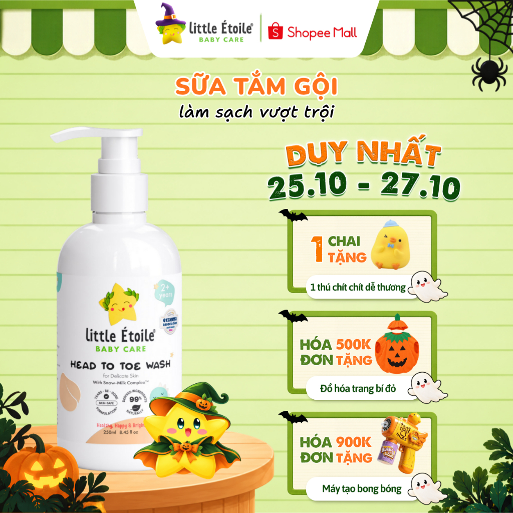 Sữa tắm gội làm sạch vượt trội Little Étoile Baby Care Úc cho bé từ 2 tuổi 250ml