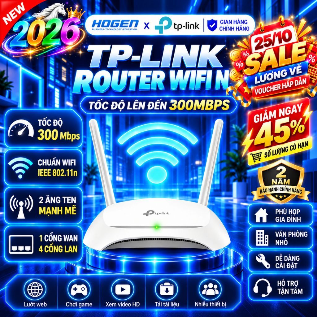 [TP-Link] Bộ Phát Wifi TL-WR820N/ WR840N/ WR841N Chuẩn N 300Mbps - Phủ Sóng Rộng, Truy Cập Nhanh