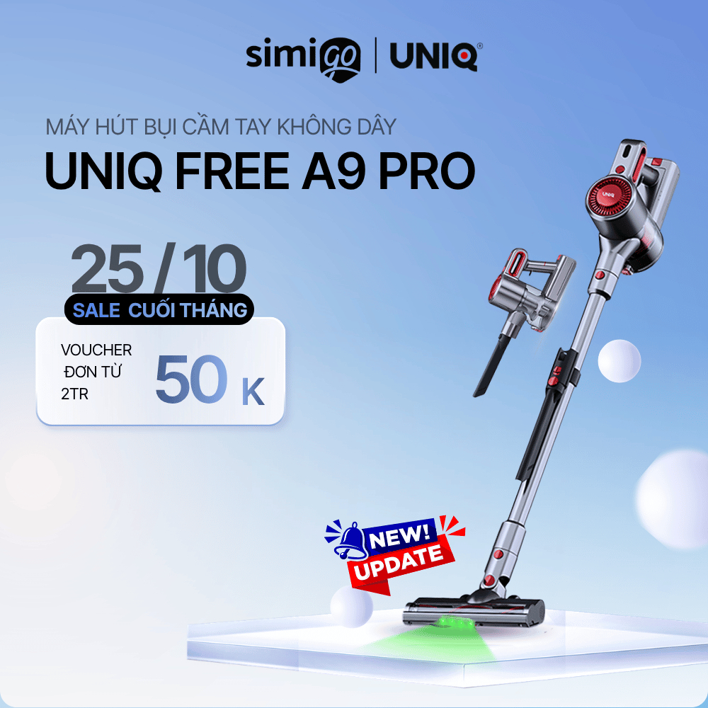Máy hút bụi cầm tay không dây UNIQ Free A9 Pro máy hút bụi giường nệm gia đình đa năng cây hút bụi xe ô tô ga sofa mini