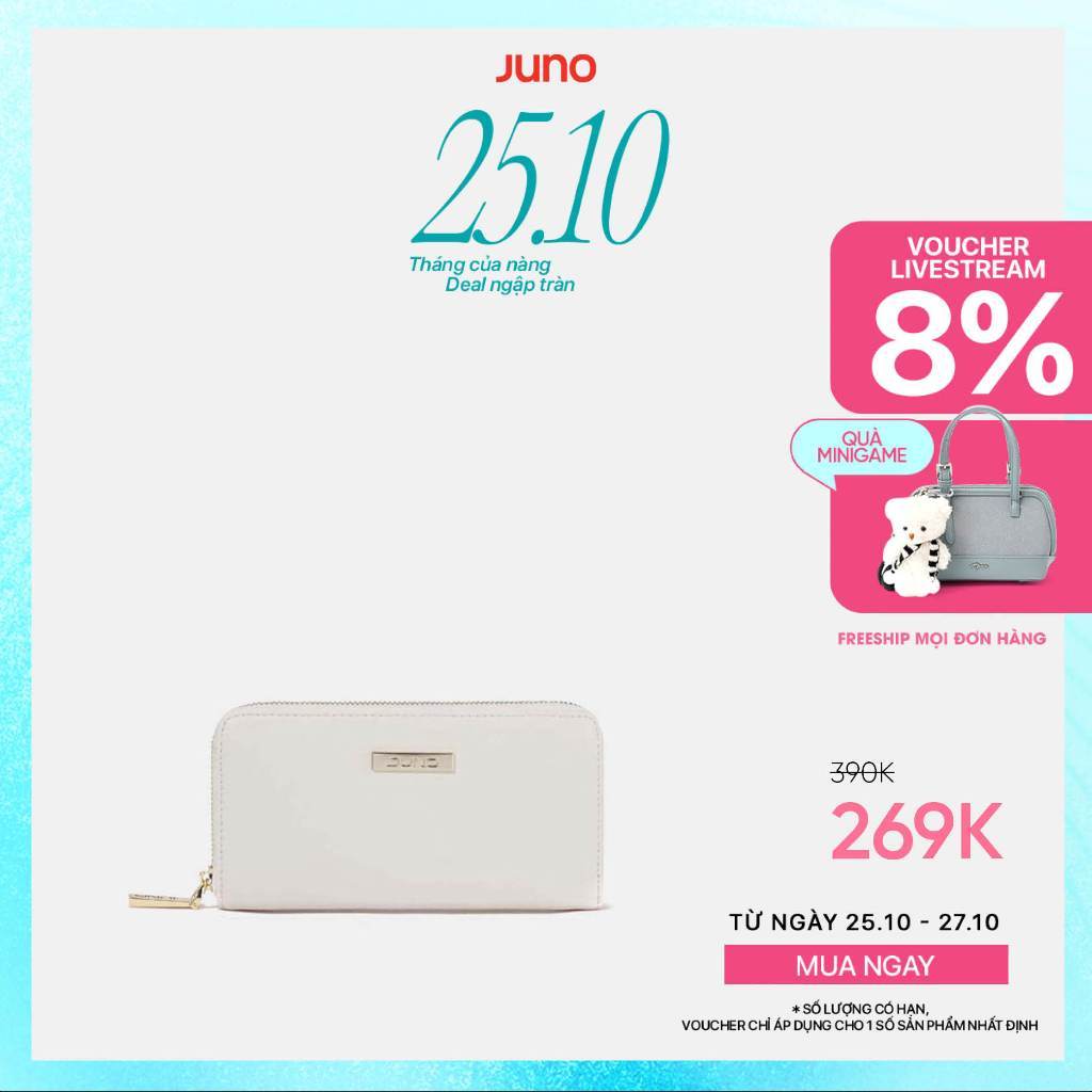 Ví Nữ Cầm Tay Thời Trang JUNO Hoạ Tiết Vân Chìm Thời Trang VI052