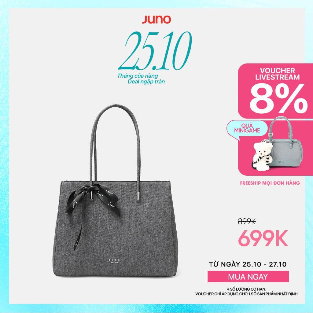 Túi Xách Nữ Thời Trang JUNO Cỡ Lớn Tote Lớn Trang Trí Nơ Ruy Băng TXL099