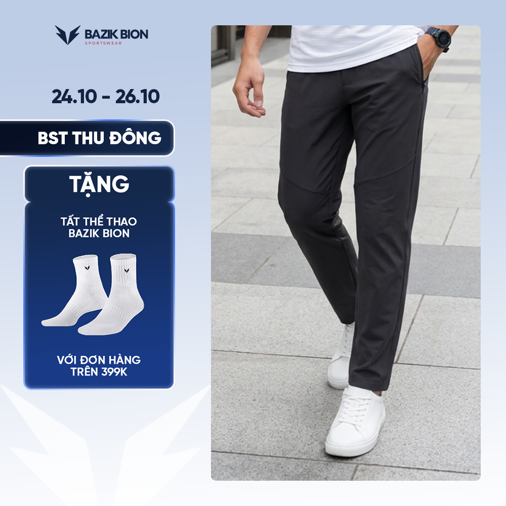 Quần Dài Nam Đa Năng BAZIK TechDry Co Giãn 4 Chiều, Thoải Mái Vận Động, Thể Thao, Đi Làm, Đi Chơi - Q13