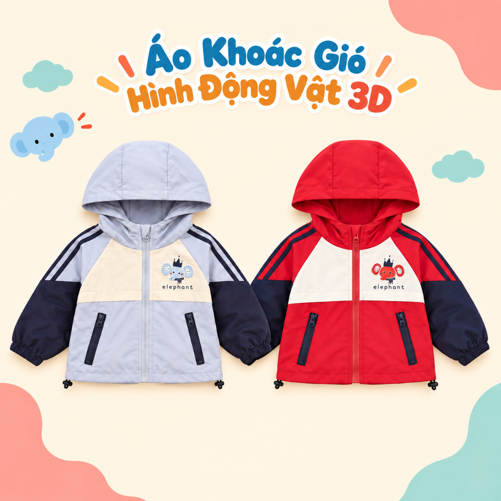 Áo Khoác Gió Hình Động Vật 3D Ngộ Nghĩnh Cho Bé Trai Bé Gái - KimKim ...
