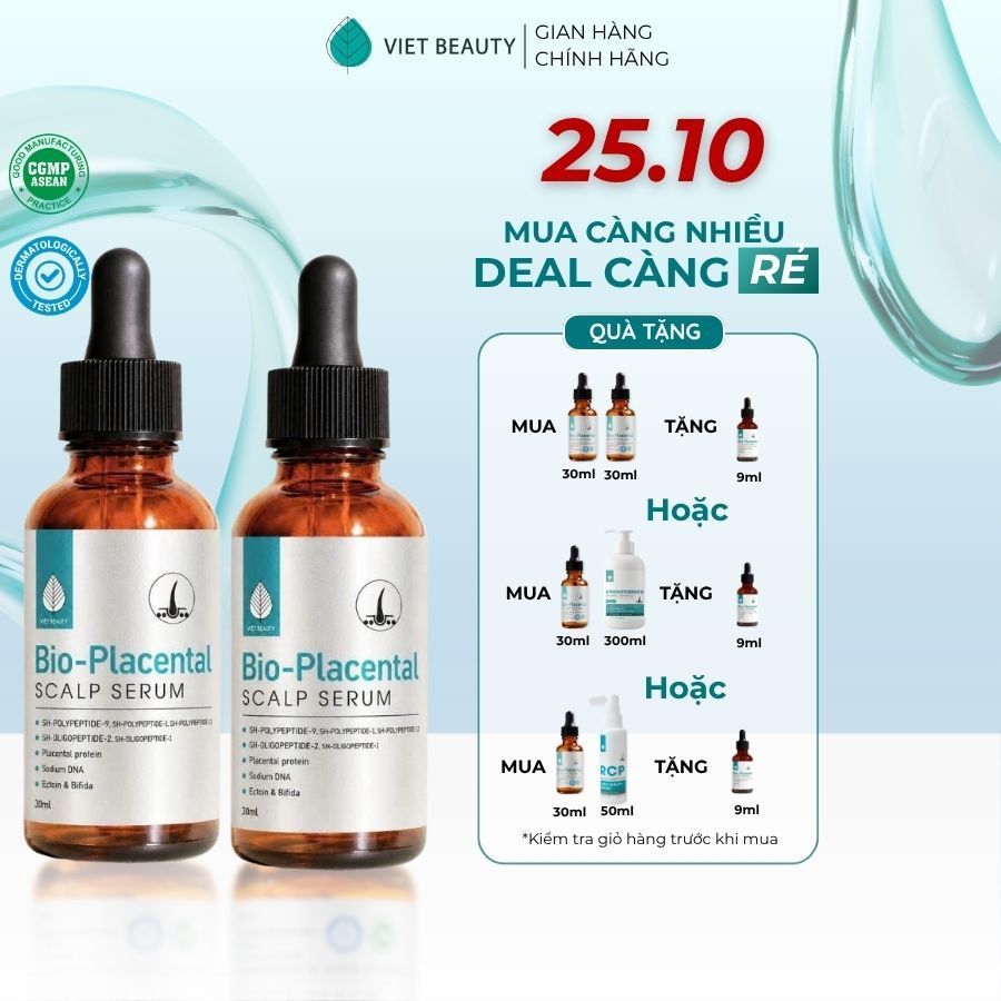 Set 2 lọ Serum dưỡng nang tóc & da đầu BIO-PLACENTAL 30ml hỗ trợ mọc tóc