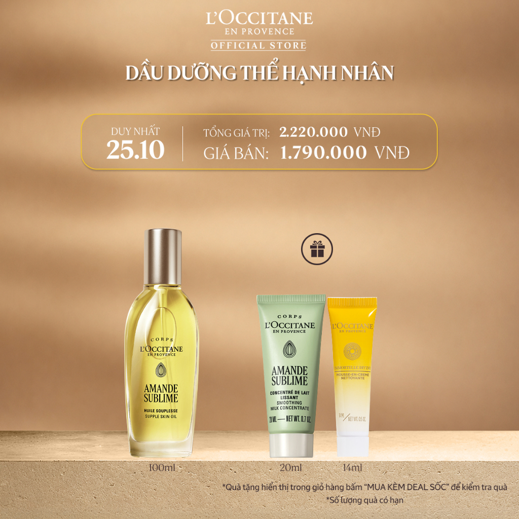 Dầu Dưỡng Thể Hạnh Nhân L'Occitane Almond Supple Skin Oil 100ml