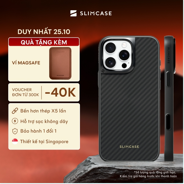 Ốp lưng REX iPhone 16 Pro Max SLIMCASE - Chống va đập, chống bám bẩn, hỗ trợ sạc không dây