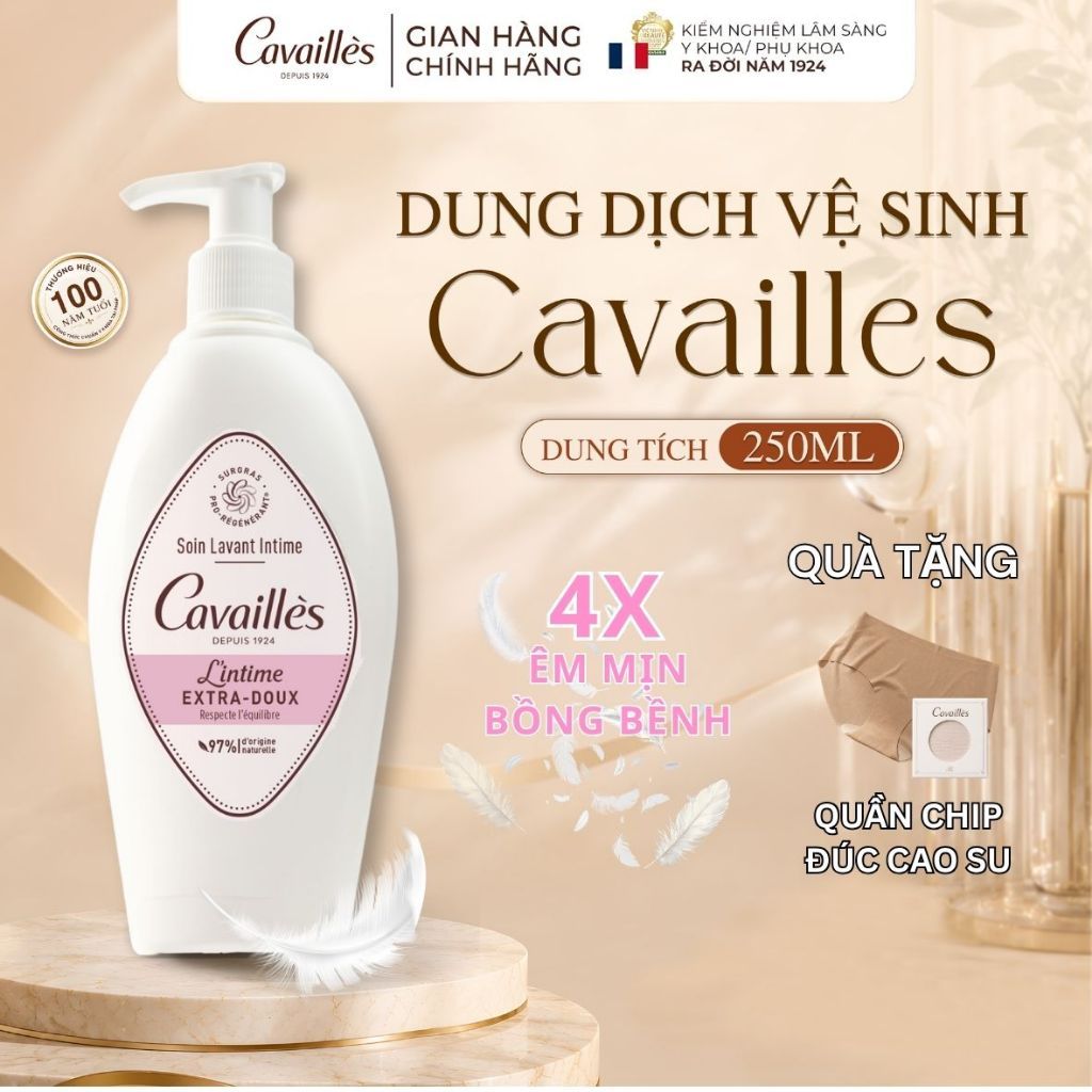 Dung Dịch Vệ Sinh Rogé Cavailles L'intime Extra-doux Lưu Hương, 4X Dịu Nhẹ, Giảm Ngứa Cho Da Nhạy Cảm 250ml