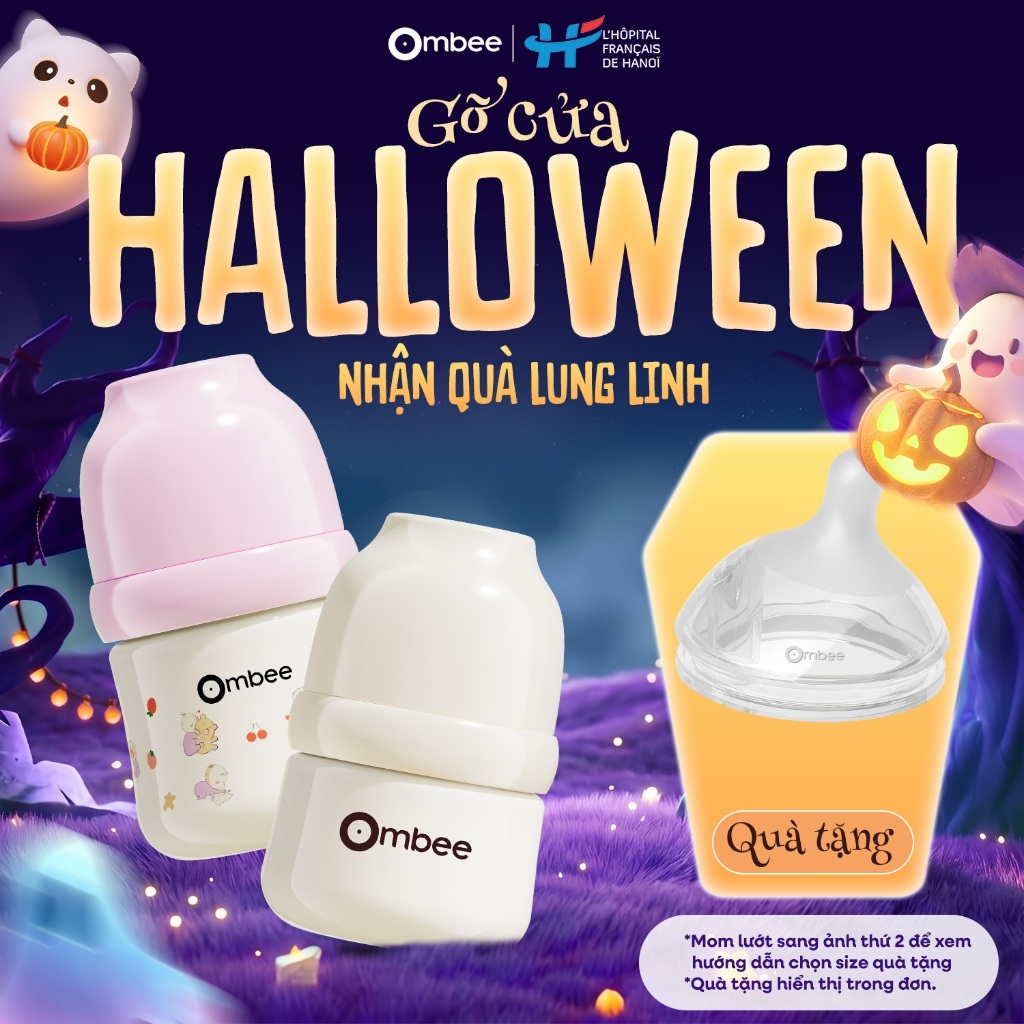 Bình Sữa Ombee Chất Liệu PPSU Cổ Rộng Chống Sặc Chống Đầy Hơi Núm Ti Mềm 90ml/170ml/270ml