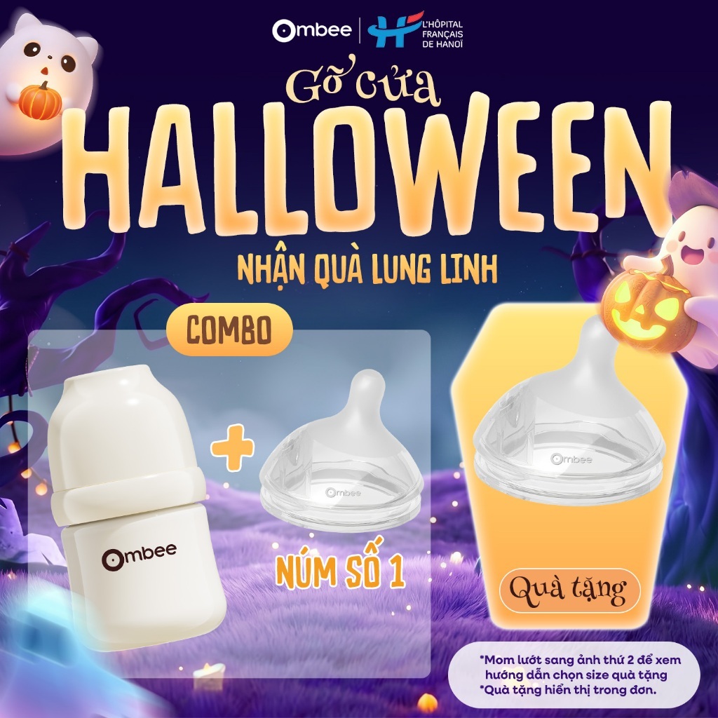 [Dung Tích 170ml + Núm Số 1] Combo Bình Sữa Ombee Dành Cho Bé Từ Sơ Sinh Đến 6 Tháng Tuổi