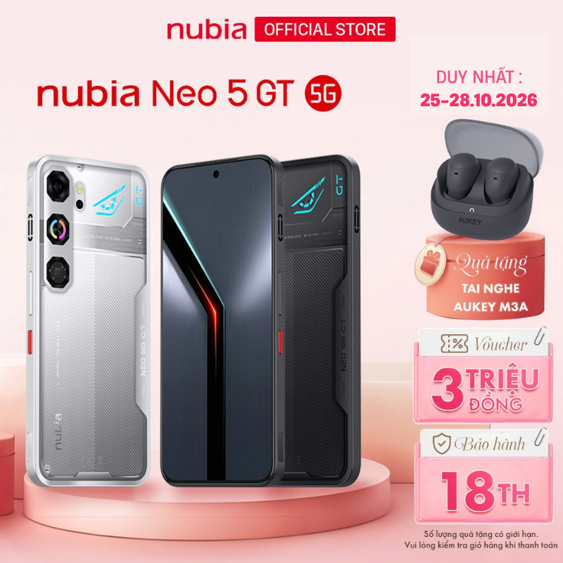 [Bán chạy] Điện thoại gaming Nubia Neo 5 GT I Màn AMOLED 144Hz I 3 Công Nghệ Tản Nhiệt I Pin 6210mAh