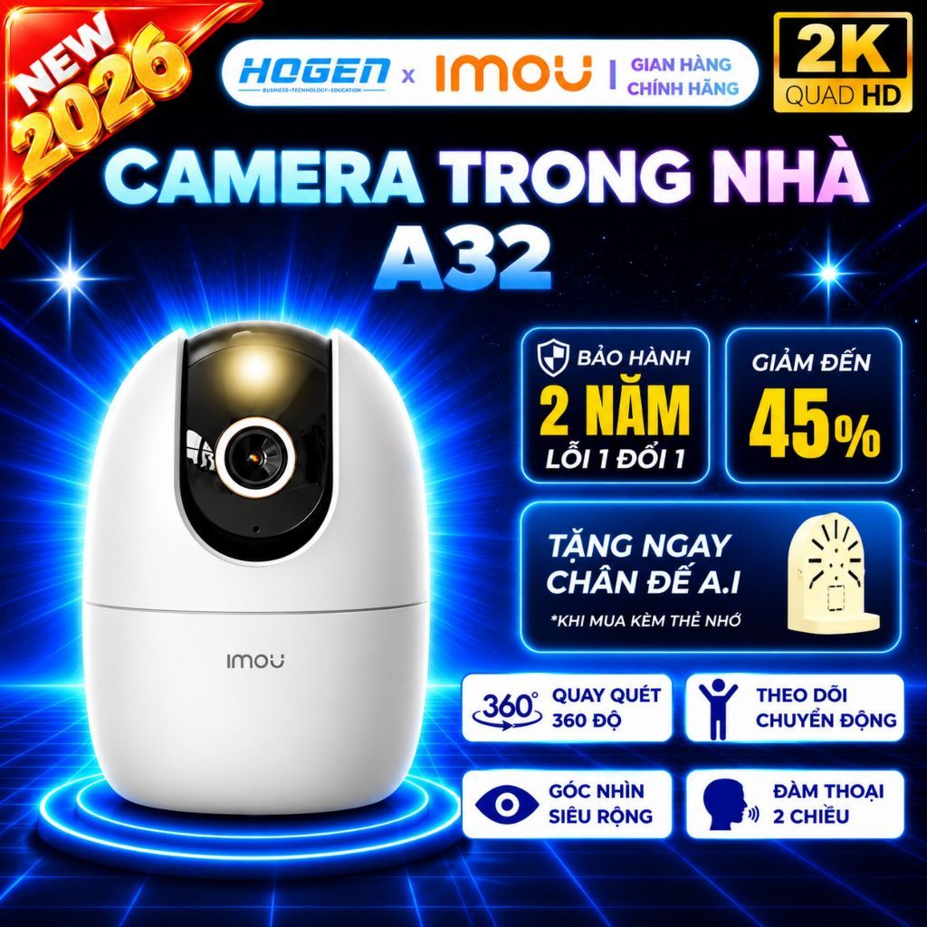 Camera Wifi Imou Trong Nhà A32/A52EP – Quay Quét 360, Đàm Thoại 2 Chiều, Hồng Ngoại Đêm, BH 24TH
