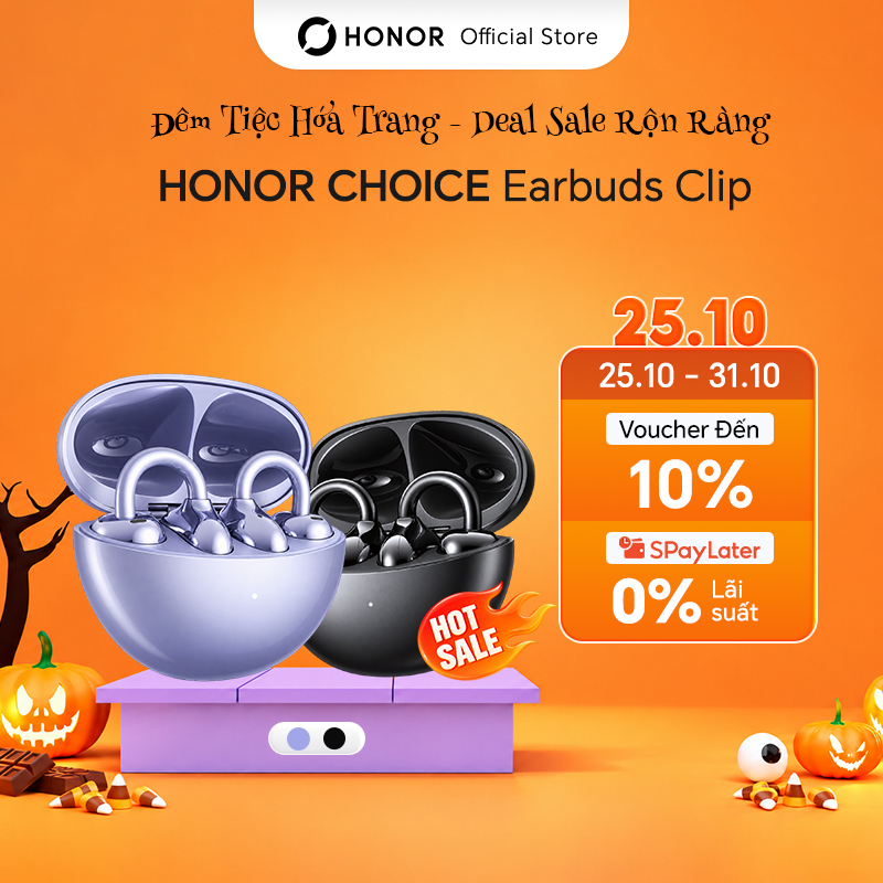 Tai Nghe Bluetooth HONOR CHOICE Earbuds Clip | Chống Bụi & Nước IP54| Cấu Trúc Vòm Cầu Titan | Thời Lượng Pin 36H