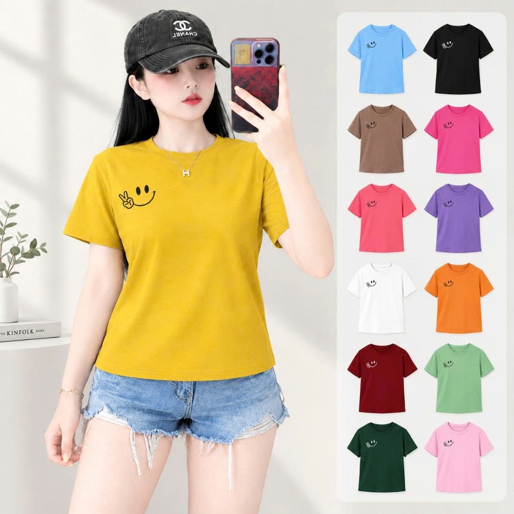 Áo Thun dáng babytee có size từ 35kg đến 70kg chất borip cotton xịn DOGA trẻ trung nhiều màu M188