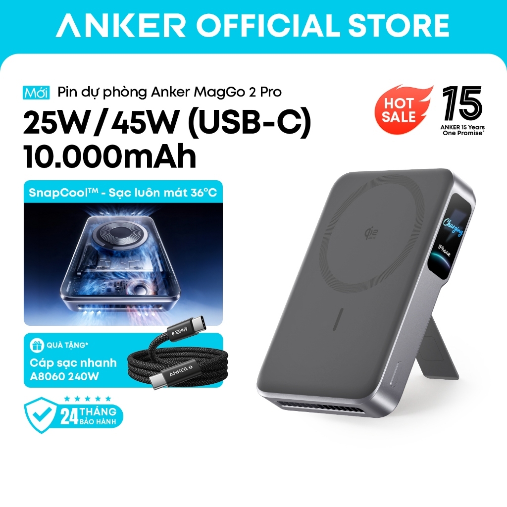 SDP Anker Nano 10.000mAh | Sạc nhanh 45W | 2 cổng 1C1A | Tích hợp cáp USB-C rút gọn | Sạc 3 thiết bị - A1638 – ảnh mô tả chi tiết 11