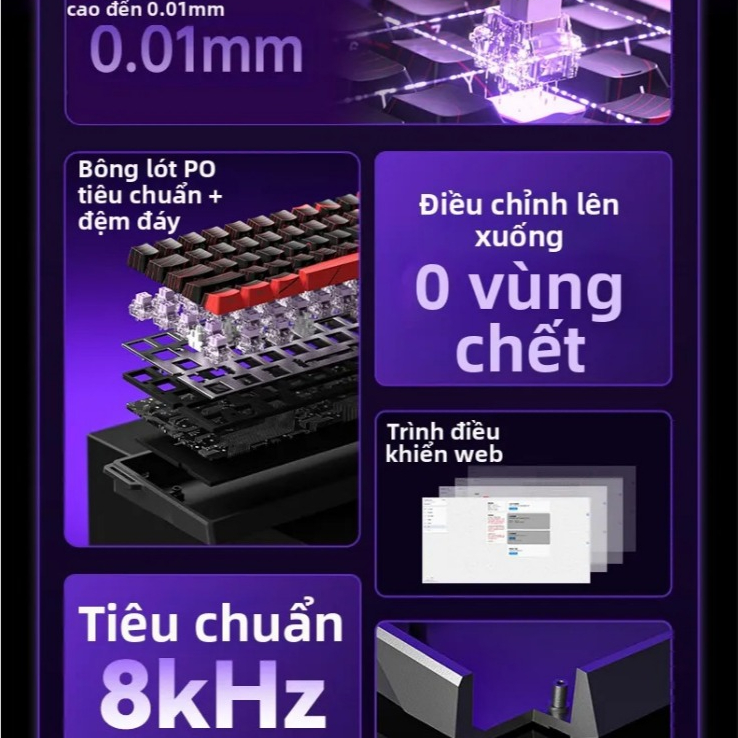 AULA Bàn phím cơ WIN60 HE - Đen | BigBuy360 - bigbuy360.vn