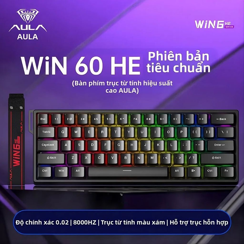 AULA Bàn phím cơ WIN60 HE - Đen | BigBuy360 - bigbuy360.vn