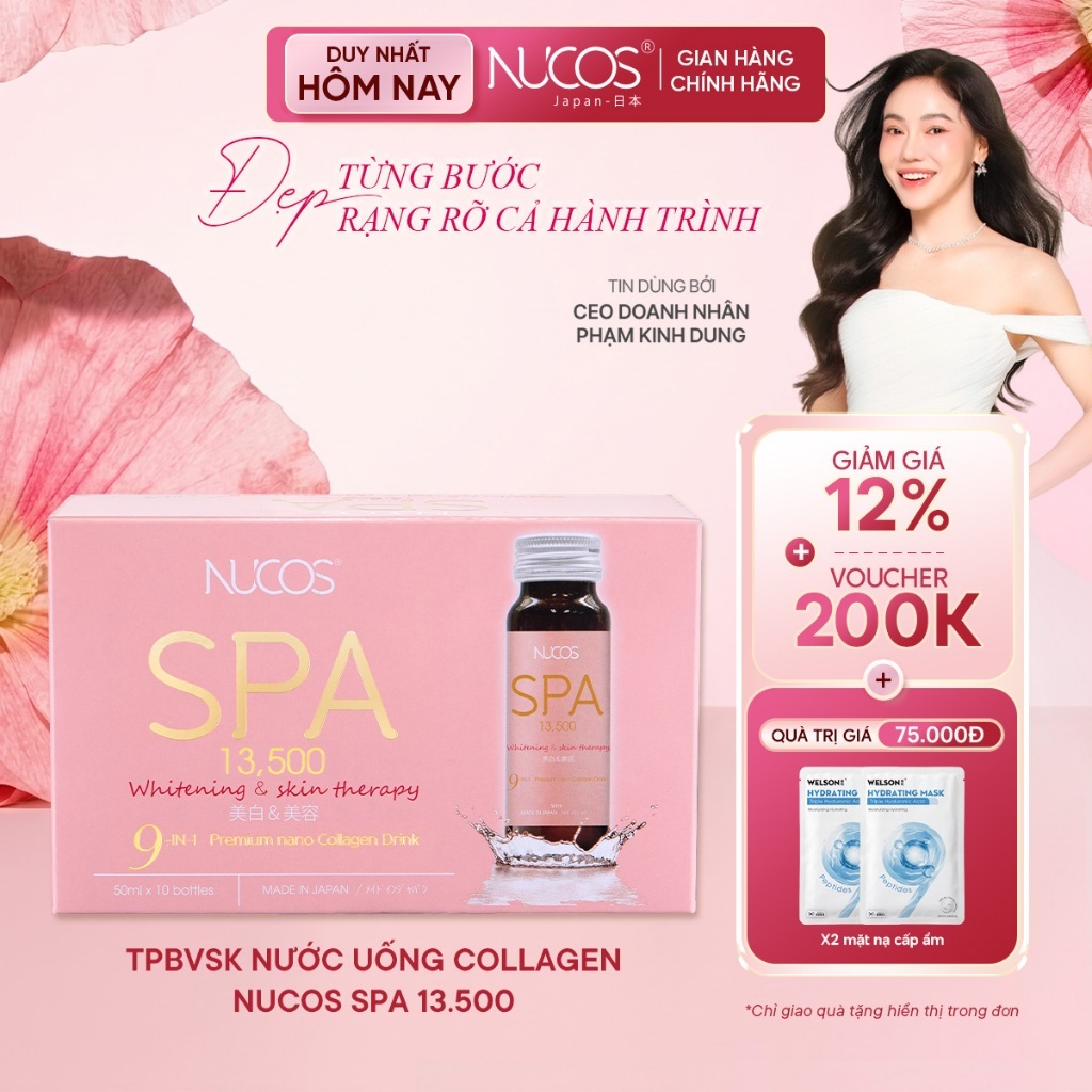 TPBVSK Nước Uống Collagen Nucos Spa 13500 Hỗ Trợ Da Căng Mịn Chống Lão Hóa Trắng Da Hộp 10chaix50ml