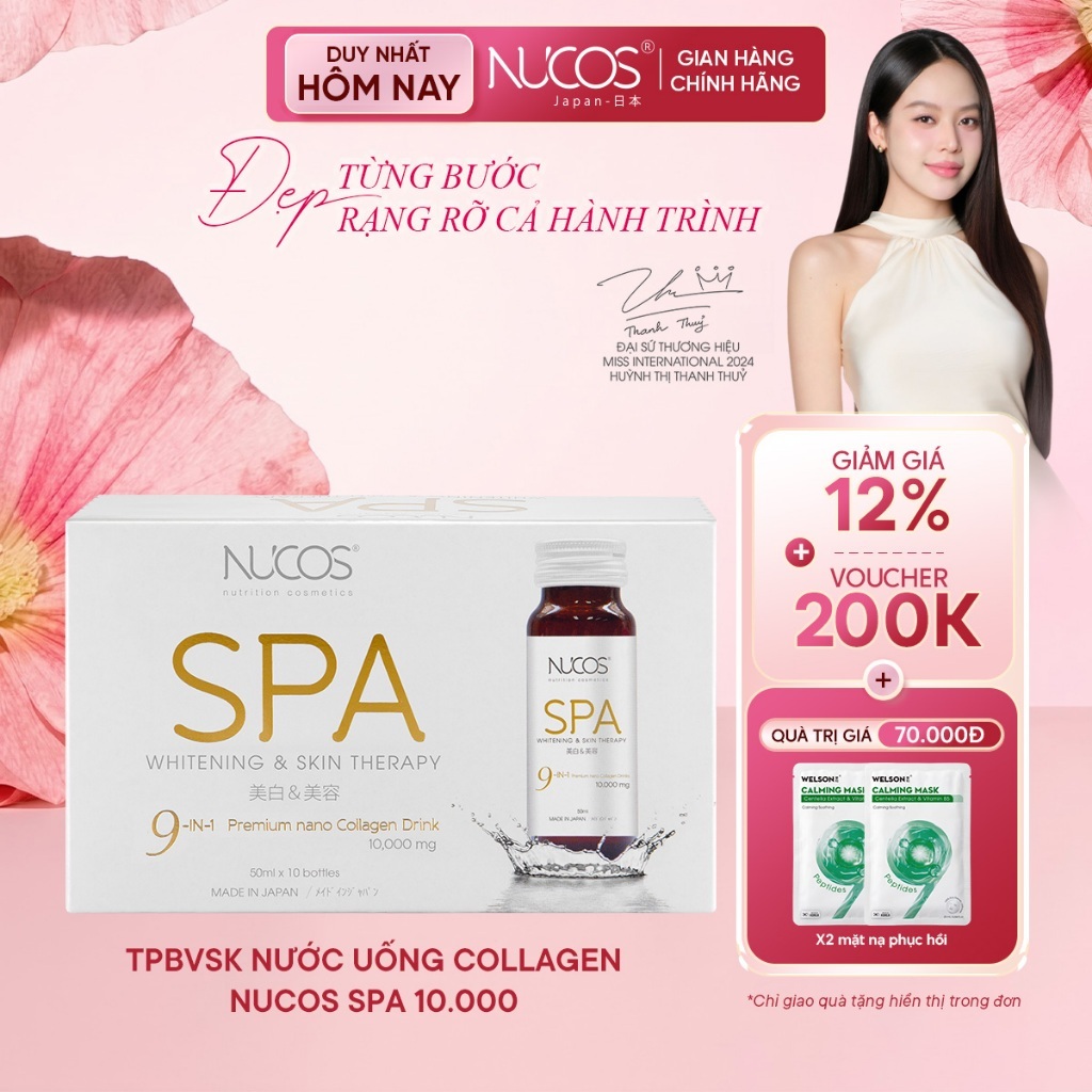 TPBVSK Nước Uống Collagen Nucos Spa 10000 Hỗ Trợ Da Căng Mịn Chống Lão Hóa Trắng Da Hộp10chaix50ml