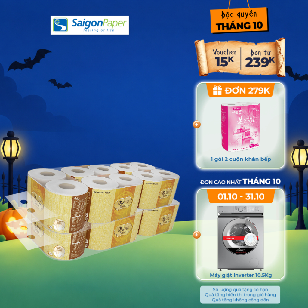 Combo 2 lốc Giấy vệ sinh Bless You Lamour 10 (10 cuộn/ lốc)