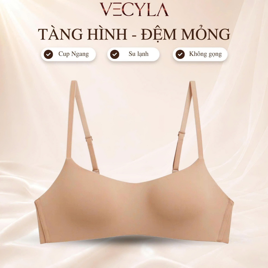 Áo lót nữ VECYLA, áo su đúc cup ngang đệm mỏng không gọng không viền chống chảy xệ