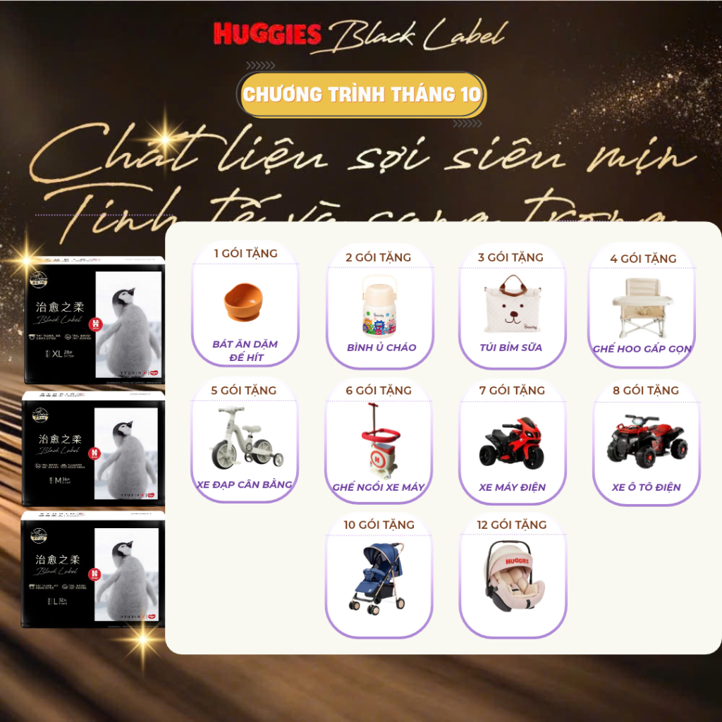 Tã/Bỉm Dán/Quần Cao Cấp Huggies Black Label Siêu Mềm Mịn Và Khô Thoáng, Đủ Size Cho Bé - Lucie's Mom