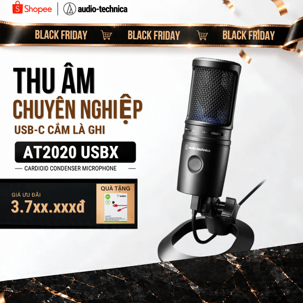 [Chính Hãng] Micro thu âm Audio-Technica AT2020USB-X Condenser Cho Livestream Podcast Studio