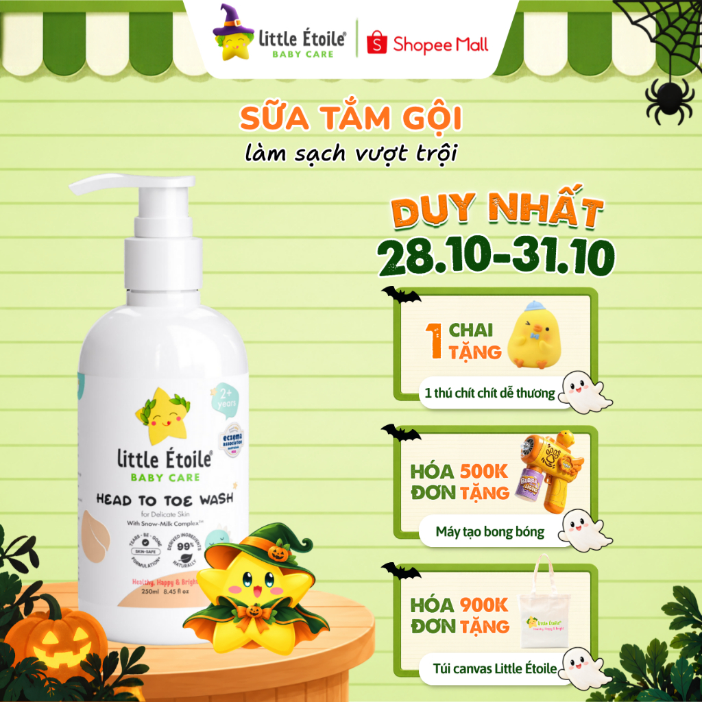 Sữa tắm gội làm sạch vượt trội Little Étoile Baby Care Úc cho bé từ 2 tuổi 250ml