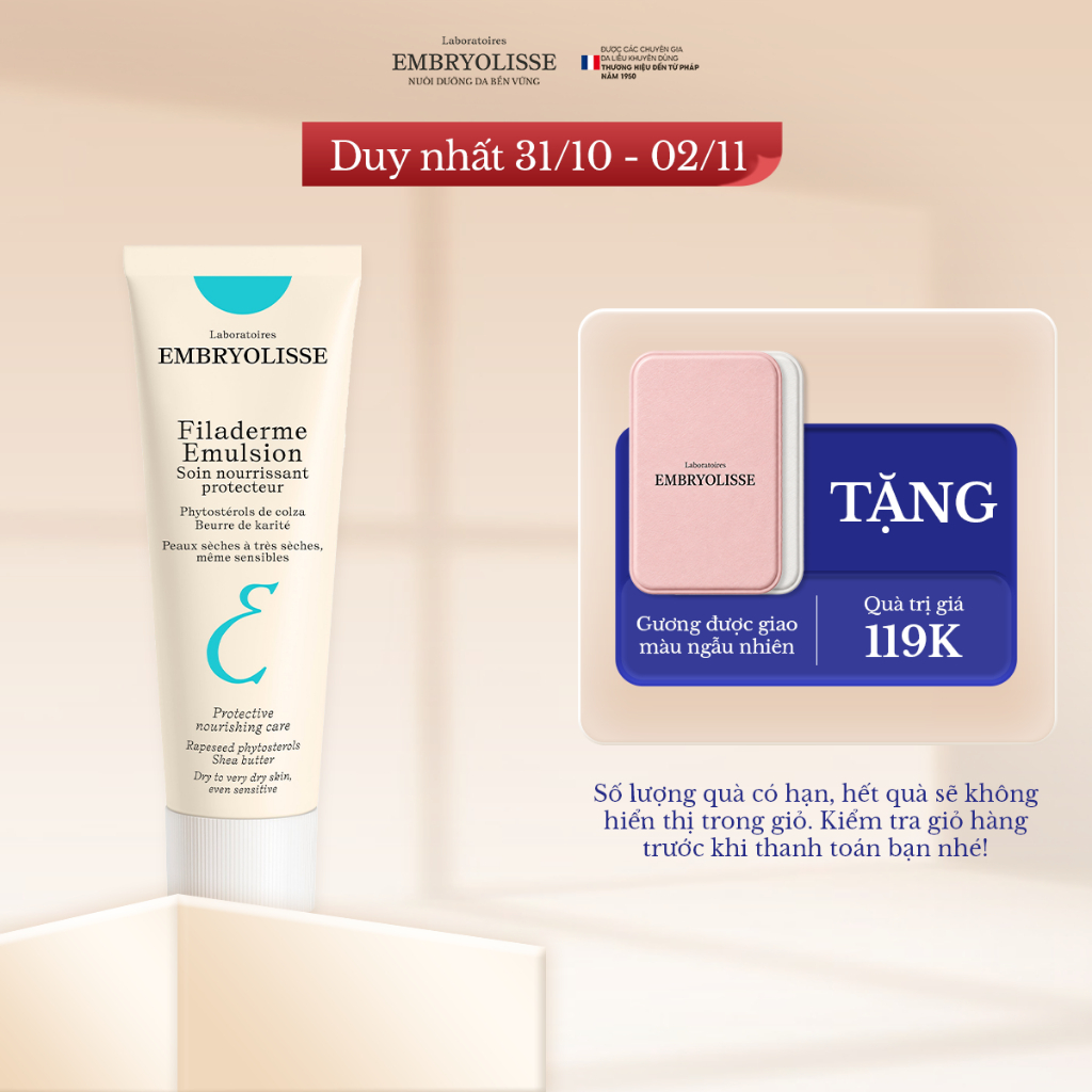 Kem Dưỡng Trẻ Hóa Căng Bóng Da Và Chăm Sóc Da Toàn Diện Embryolisse Filaderme Émulsion 15ml-75ml