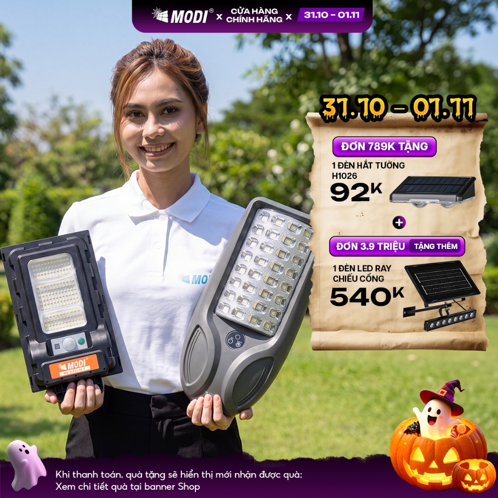 Đèn Năng Lượng Mặt Trời MODI SOLAR Siêu Sáng Loại Đèn Đường Thế Hệ Mới Bảo Hành 2 Năm