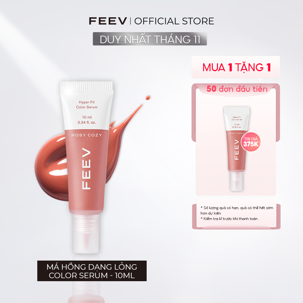 [MUA 1 TẶNG 1] Serum Má Hồng Dưỡng Ẩm Căng Bóng Thuần Chay FEEV Hyper Fit Color Serum 10ml