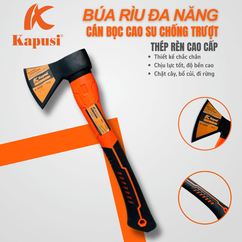 BÚA RÌU ĐA NĂNG KAPUSI CÁN BỌC CAO SU CHỐNG TRƯỢT