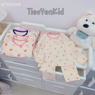 Quần áo bé gái, Đồ bộ mặc nhà bé gái vải mềm co giãn 8-23kg S2036 Tiểu Yến KID