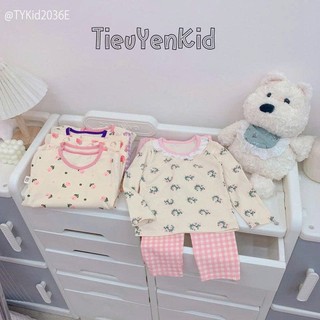 Quần áo bé gái, Đồ bộ mặc nhà bé gái vải mềm co giãn 8-23kg S2036 Tiểu Yến KID