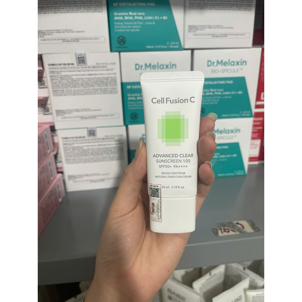 [HÀNG CTY] Kem Chống Nắng Cell Fusion C Advanced Clear Sunscreen 100 SPF50+ PA++++ 35ml/50ml (nobox)